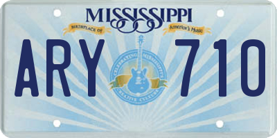 MS license plate ARY710