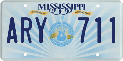 MS license plate ARY711