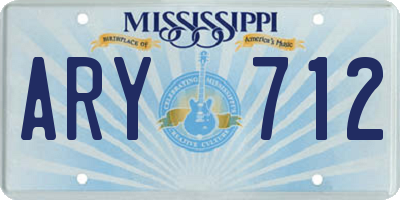 MS license plate ARY712