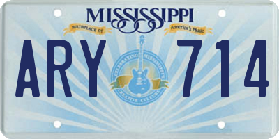 MS license plate ARY714