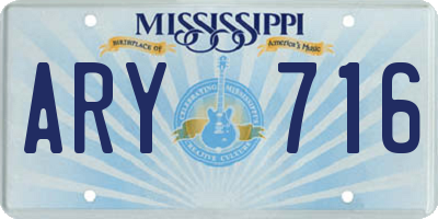 MS license plate ARY716