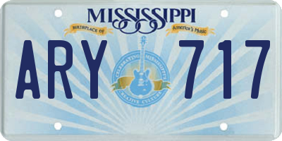 MS license plate ARY717