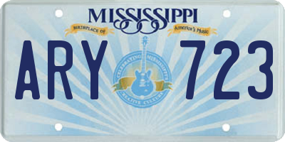 MS license plate ARY723