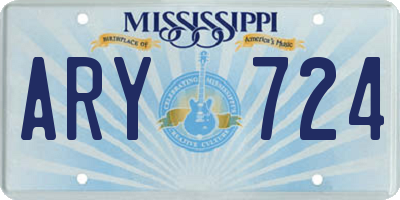 MS license plate ARY724