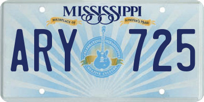 MS license plate ARY725