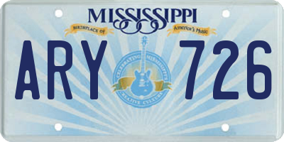 MS license plate ARY726