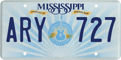 MS license plate ARY727