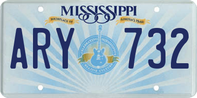 MS license plate ARY732