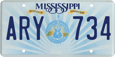 MS license plate ARY734