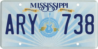 MS license plate ARY738