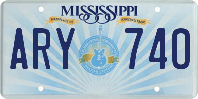 MS license plate ARY740