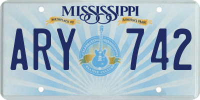 MS license plate ARY742