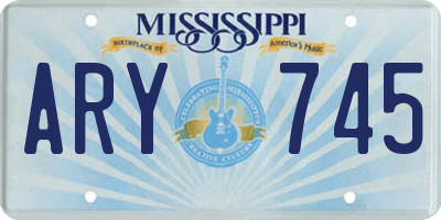MS license plate ARY745