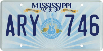 MS license plate ARY746