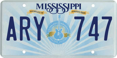 MS license plate ARY747