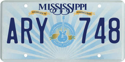 MS license plate ARY748