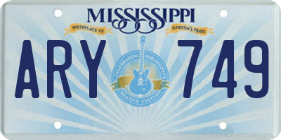MS license plate ARY749