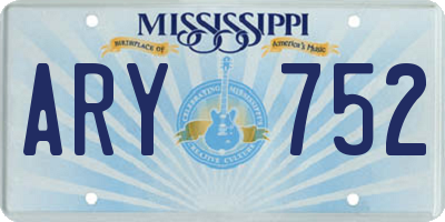 MS license plate ARY752