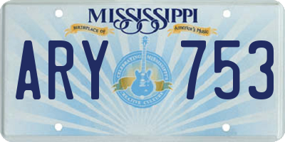 MS license plate ARY753