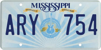 MS license plate ARY754