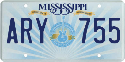 MS license plate ARY755