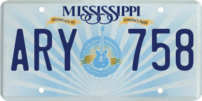 MS license plate ARY758