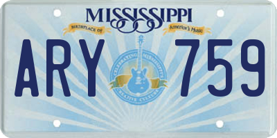 MS license plate ARY759
