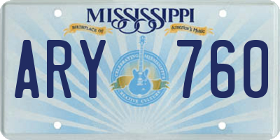 MS license plate ARY760