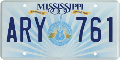 MS license plate ARY761