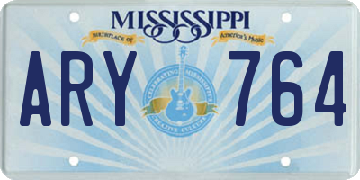 MS license plate ARY764