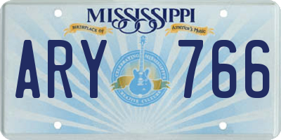 MS license plate ARY766