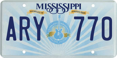 MS license plate ARY770
