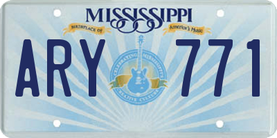 MS license plate ARY771