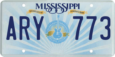 MS license plate ARY773