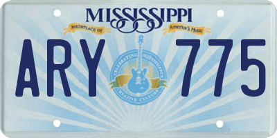 MS license plate ARY775