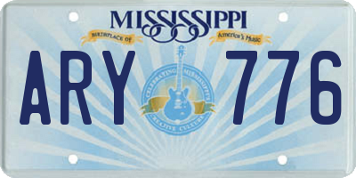 MS license plate ARY776