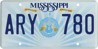 MS license plate ARY780