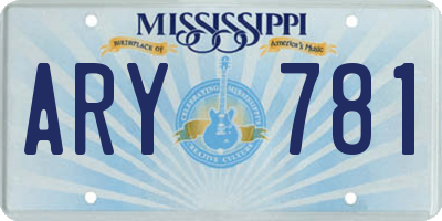 MS license plate ARY781