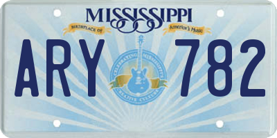 MS license plate ARY782
