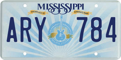 MS license plate ARY784