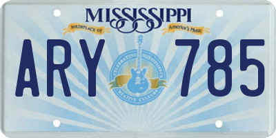 MS license plate ARY785