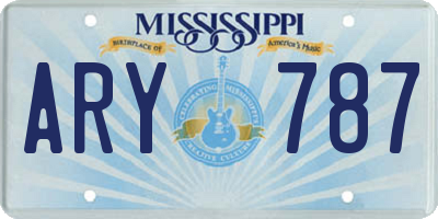 MS license plate ARY787