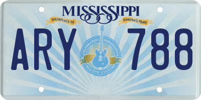 MS license plate ARY788