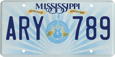 MS license plate ARY789