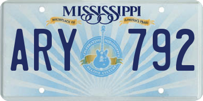 MS license plate ARY792