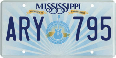 MS license plate ARY795