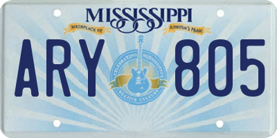 MS license plate ARY805