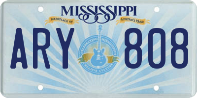 MS license plate ARY808
