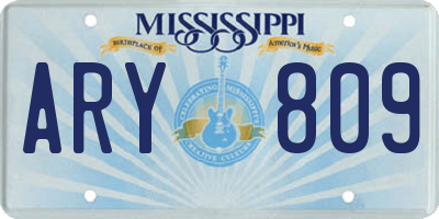 MS license plate ARY809