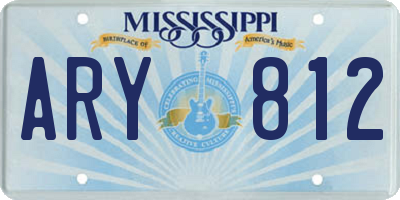 MS license plate ARY812